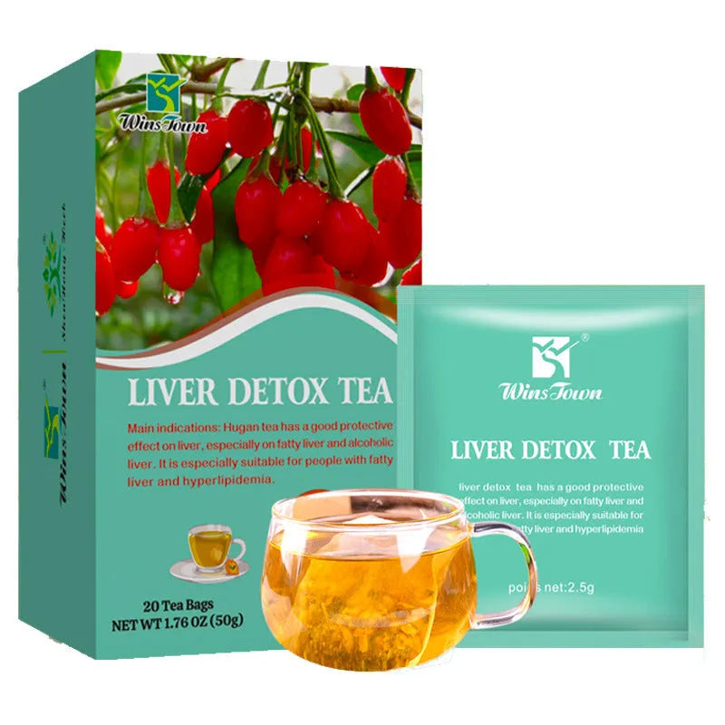 Herbal substitutional tea box showing 50g medicinal food homology blend with 12+ months shelf life