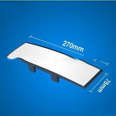 Curved blue filter car rearview mirror with wide-angle design and snap-on fitting, shown on a white background.