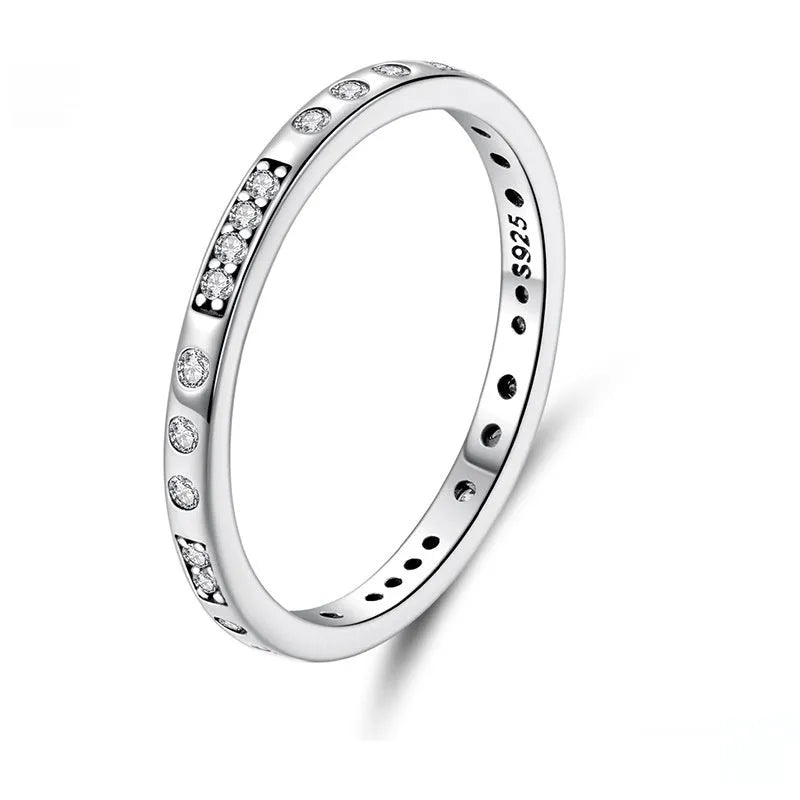 Silver alloy women's ring bracelet with oxidised black finish and I Love You design, shown in size 7.