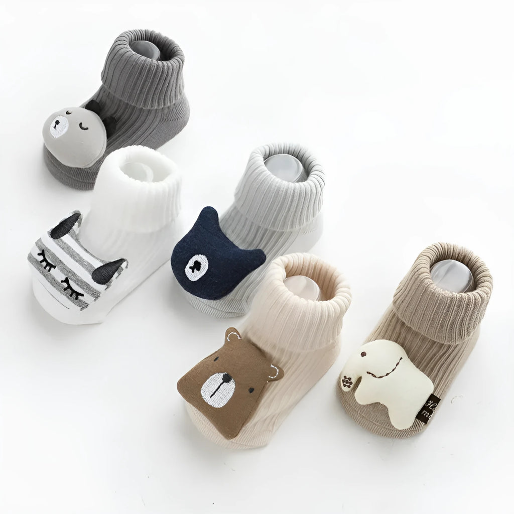 Baby non-slip dispensing glue socks in combed cotton for children floor use