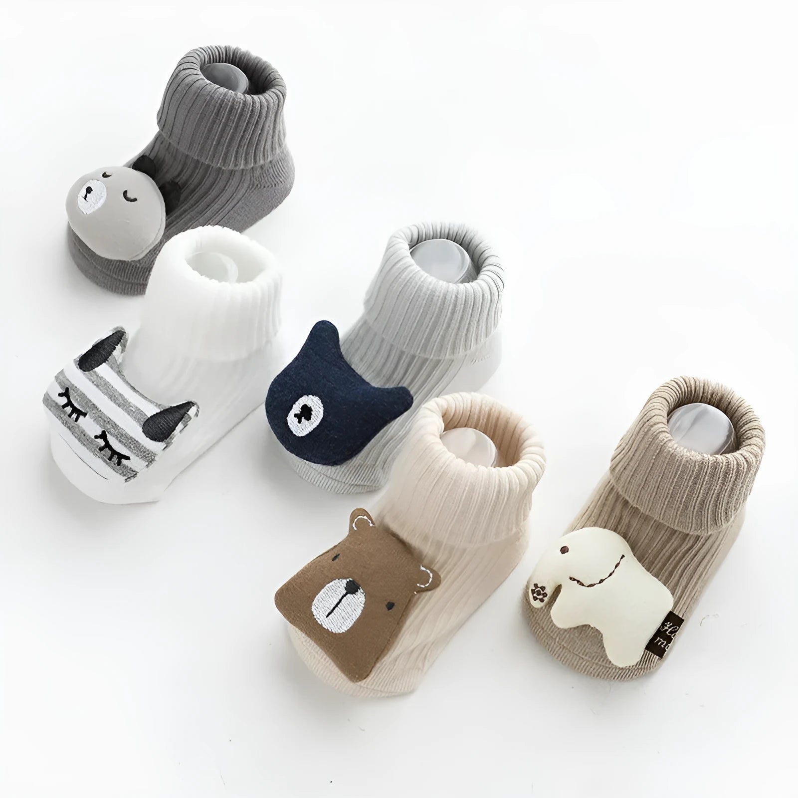 Baby non-slip dispensing glue socks in combed cotton for children floor use