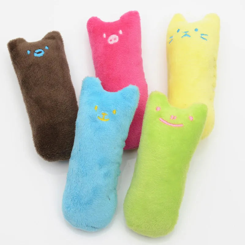 Catnip cat toy in plastic with splash shield, 10x4.5cm, multicolour, on floor