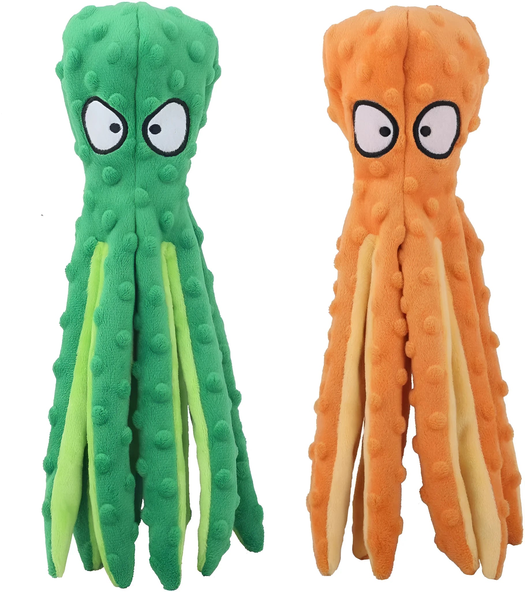 Blue octopus dog toy with squeaker and crinkle sounds for interactive play