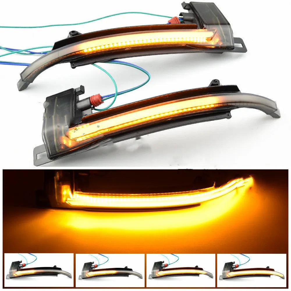 Dynamic LED mirror turn signals for Audi B8 and B8.5 models in black and white options