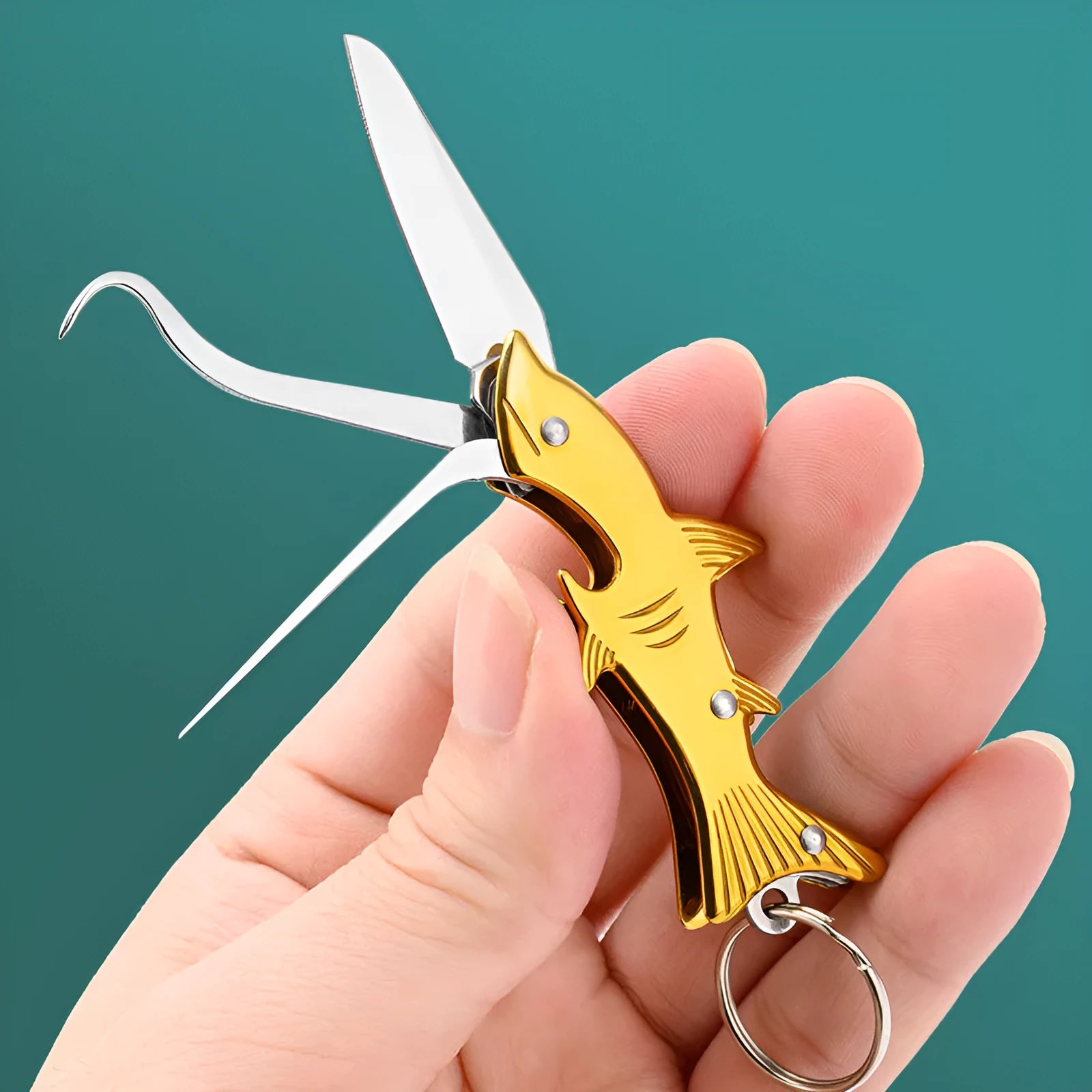 304 stainless steel toothpick knife with non-slip grip in silver finish