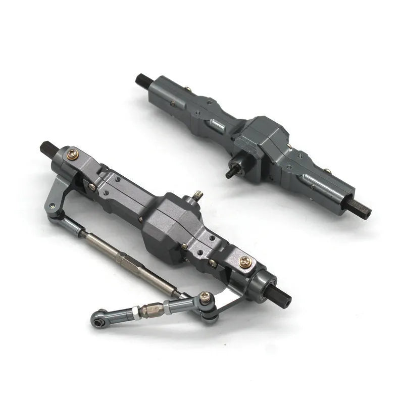 Alloy grey military RC car metal accessories set with black tyres