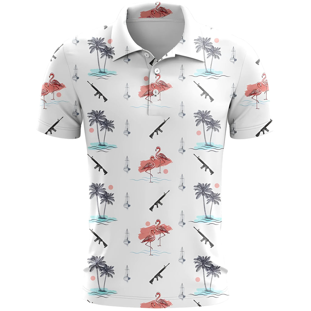 Man's loose-fit 3D printed short sleeve T-shirt in bird eye cloth, shown in multiple colour options.