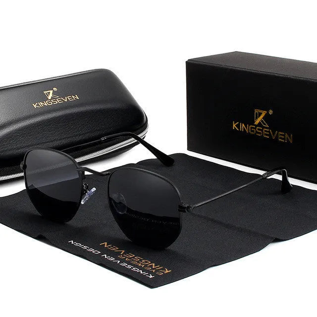 Classic round metal sunglasses for men in retro style, showing colour options.