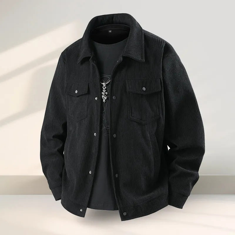 Men's slim fit casual coat in four colours, showing Vinylon and Lycra fabric detail