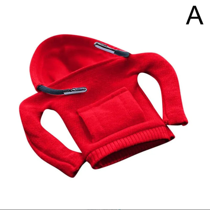 Cloth gear shift knob hoodie cover in assorted colours showing 13x8cm size for manual and automatic cars.