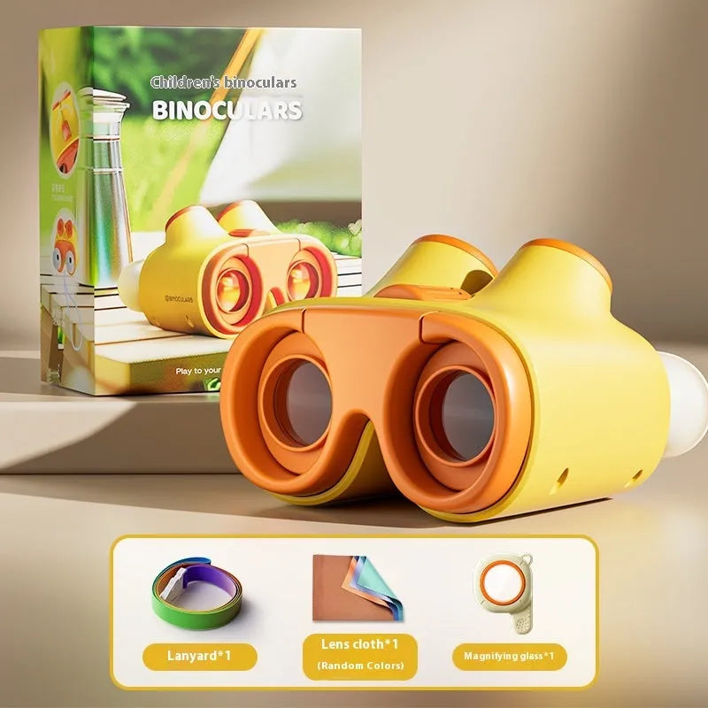 Childrens HD telescope toy with 30mm lens in green, yellow, and purple ABS plastic