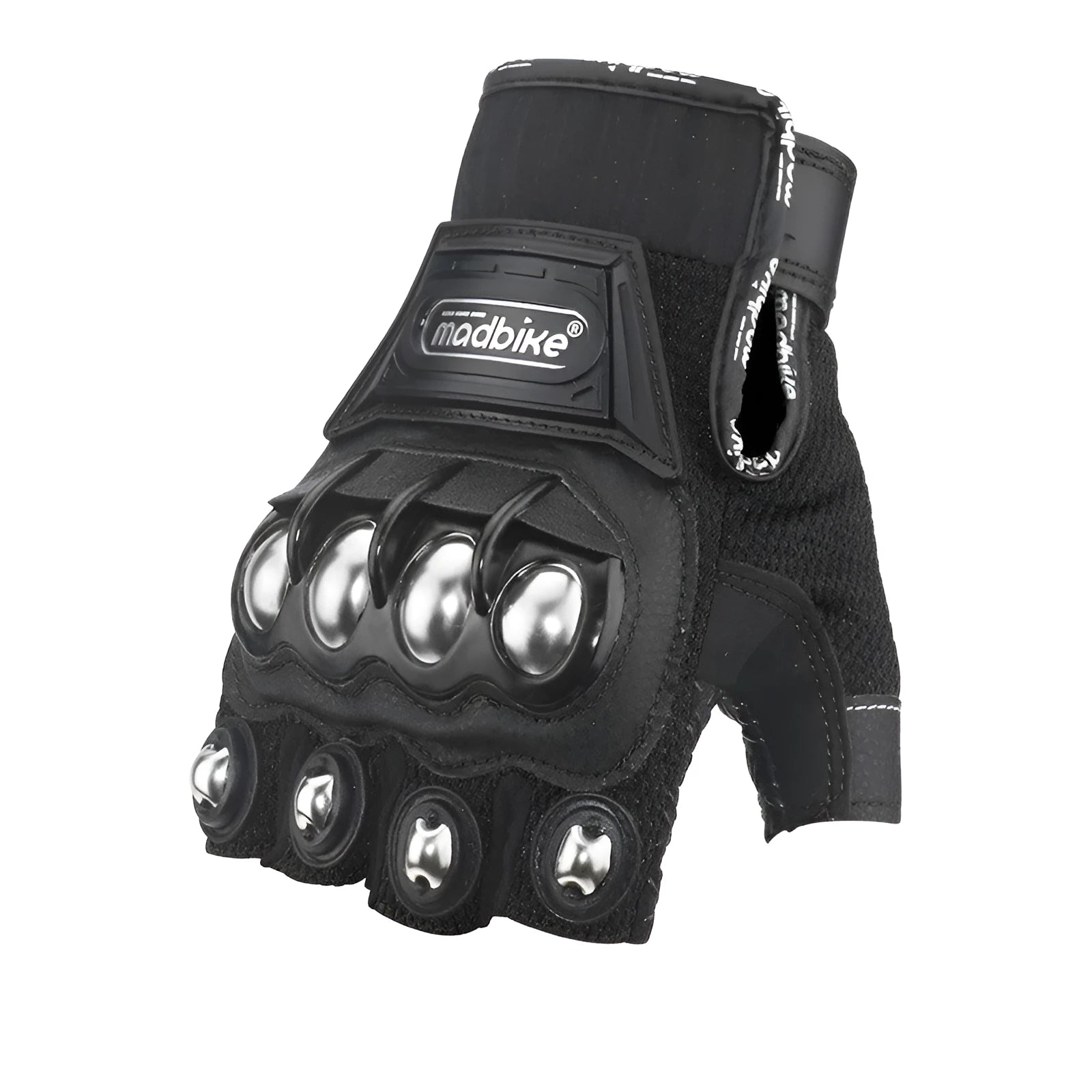Madbike half finger motorcycle gloves for men in black colour option