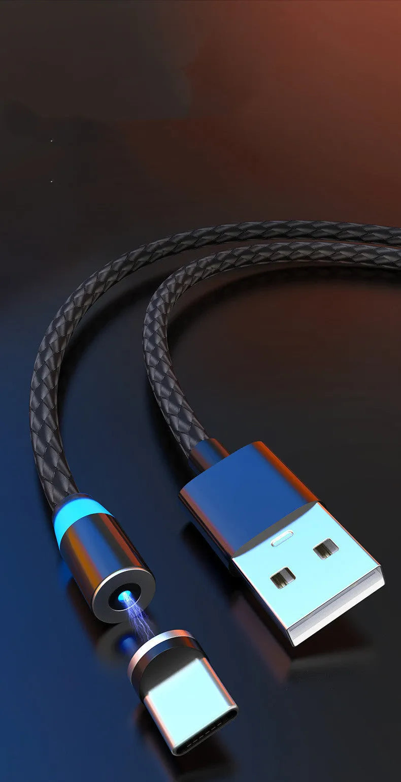 Magnetic data cable with breathing light in various colours and lengths for Apple and Android phones