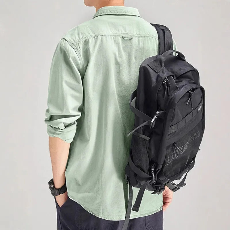 Men's loose cardigan-style long sleeve shirt in light grey, black, khaki or green colours