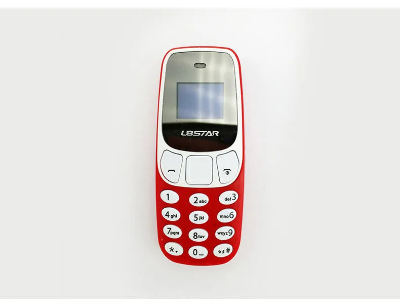 Ultra-small miniature thumb phone with 0.66-inch OLED display and dual SIM slots, blue colour