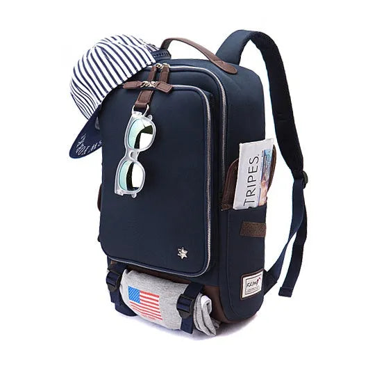 Large Oxford cloth backpack in army green with Korean design style.