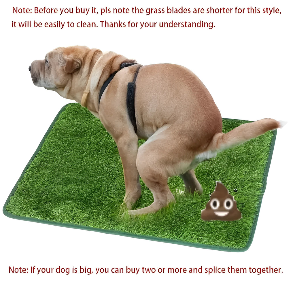 Artificial grass dog toilet training mat shown in three different sizes on a floor.