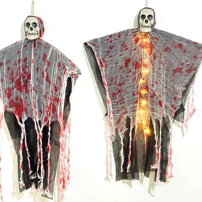 Halloween decoration blood-dyed luminous skull hanging ghost plastic ornament
