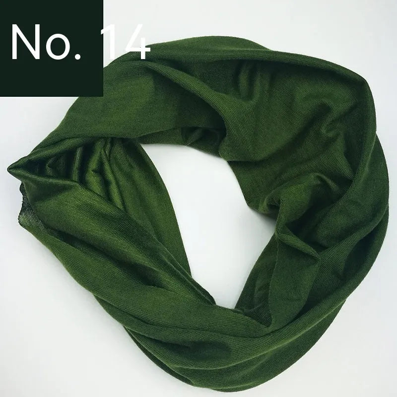 Seamless polyester headscarf for outdoor sports in various colours with free-size design