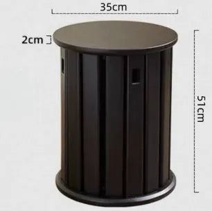Stackable round iron dining stool in a modern style, shown in a choice of colours.