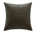 Simple solid colour soft cowhide leather pillow cover on a sofa in a nordic style room.