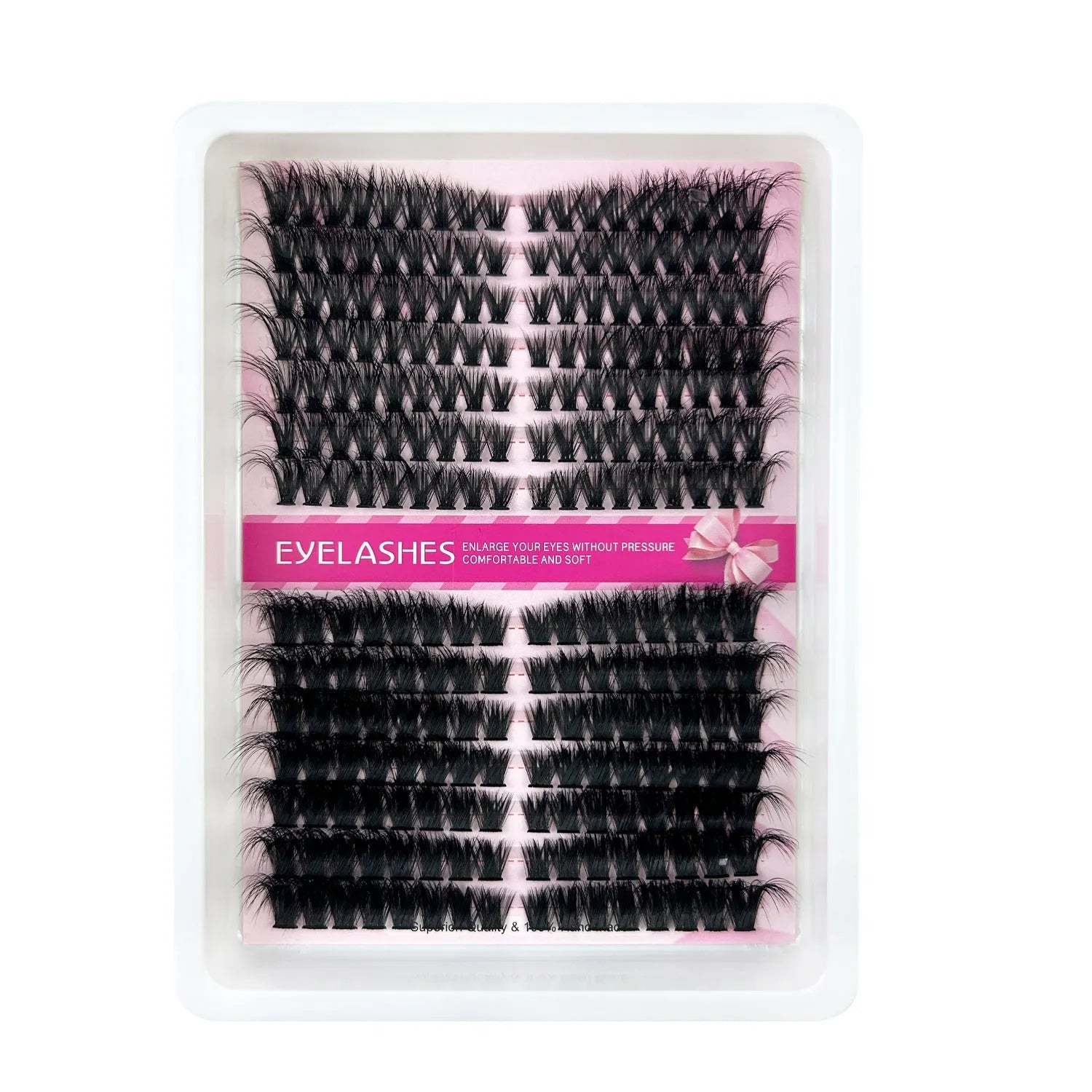 Large capacity high imitation material false eyelash storage box measuring 13.7cm long, shown with mixed lashes.