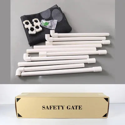 Black dog gate fence isolation net 80cm high portable assembled pet safety barrier