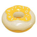Pink donut-shaped dog chew toy with textured surface for teeth cleaning