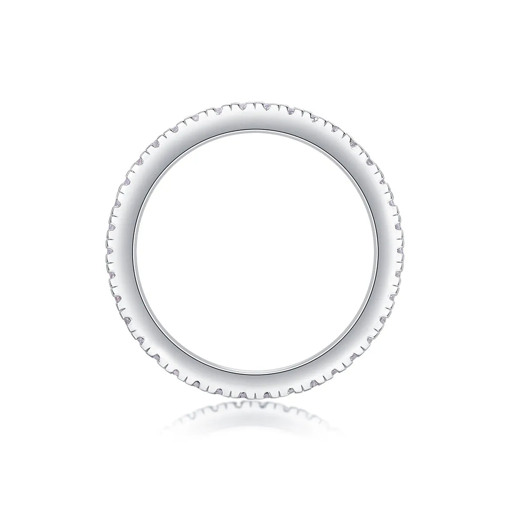 Moissanite wedding ring with S925 silver platinum plating, less than 0.1 carat, in sizes 5-9