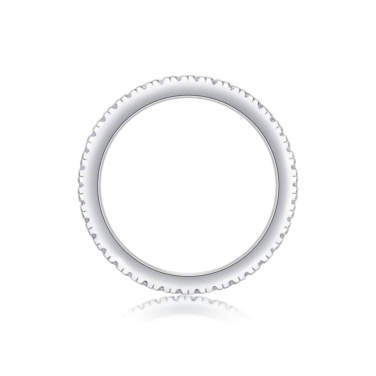 Moissanite wedding ring with S925 silver platinum plating, less than 0.1 carat, in sizes 5-9