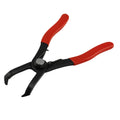 Red interior round nail removal pliers with carbon steel jaws and plastic handles