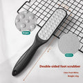Stainless steel foot grinder with double-sided sandpaper file for pedicure and callus removal.
