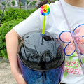 Swinging sunflower silicone decoration with suction cup for helmet attachment