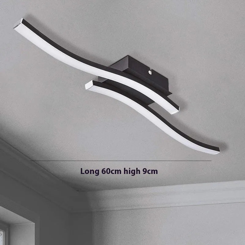 Modern minimalist LED ceiling light with three colour options in black finish for living room or bedroom