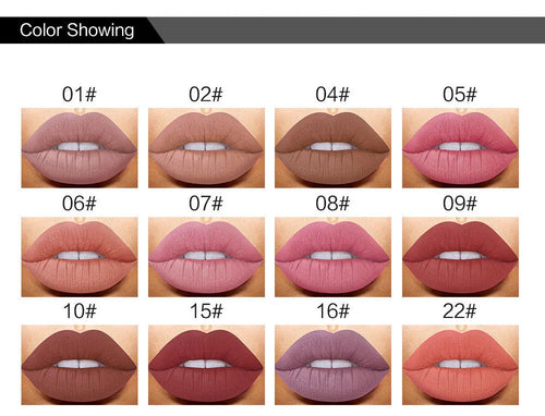 12-colour lip gloss set with 12 different shades in a compact makeup kit