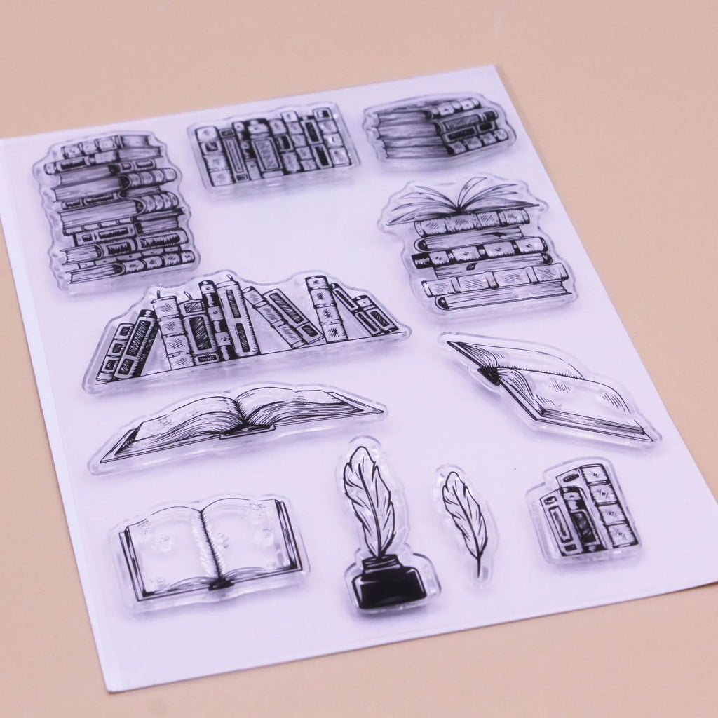 Transparent silicone stamp with Seal pattern design for hand account details on greeting cards