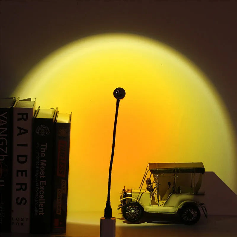 USB plug-in LED night light with aluminium shade in 180mm size, cartoon style, warm light colour
