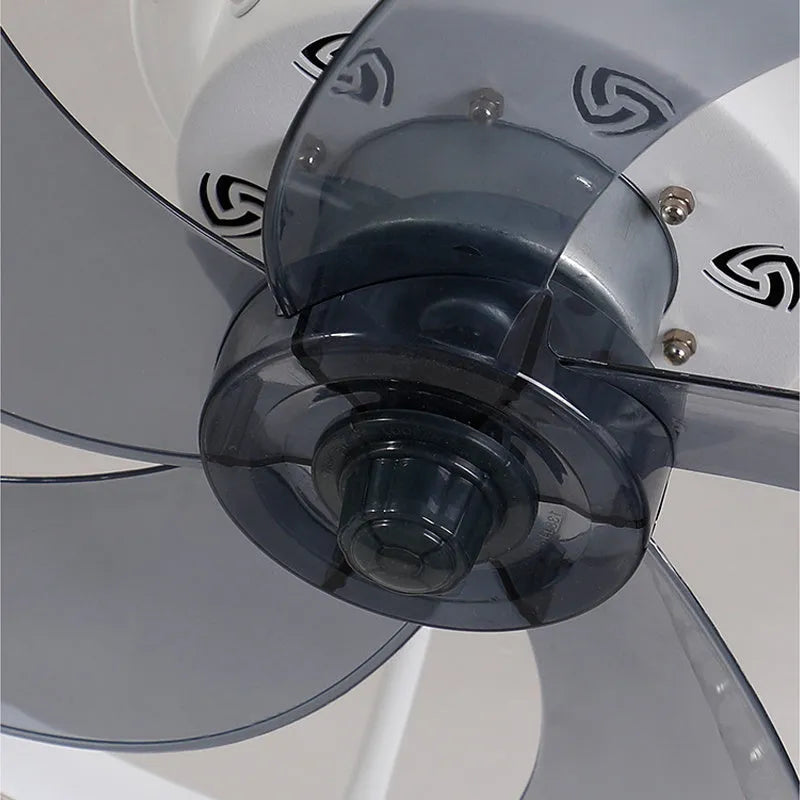 Nordic ceiling fan lamp with LED light in coffee gold finish, 50cm diameter with remote control