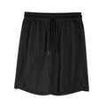 Men's black quick-drying mesh fitness shorts with elastic waistband