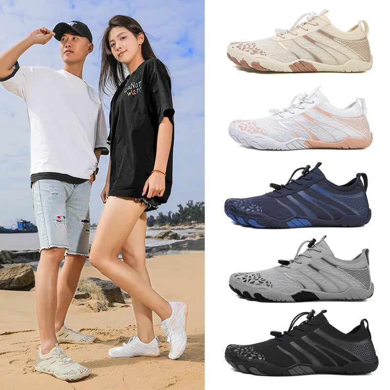 Lycra stretch fabric beach running shoes for swimming and surfing in five colour options