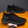 Breathable thin mesh flyknit casual men's sneakers in beige, low top with rubber sole and front lace-up