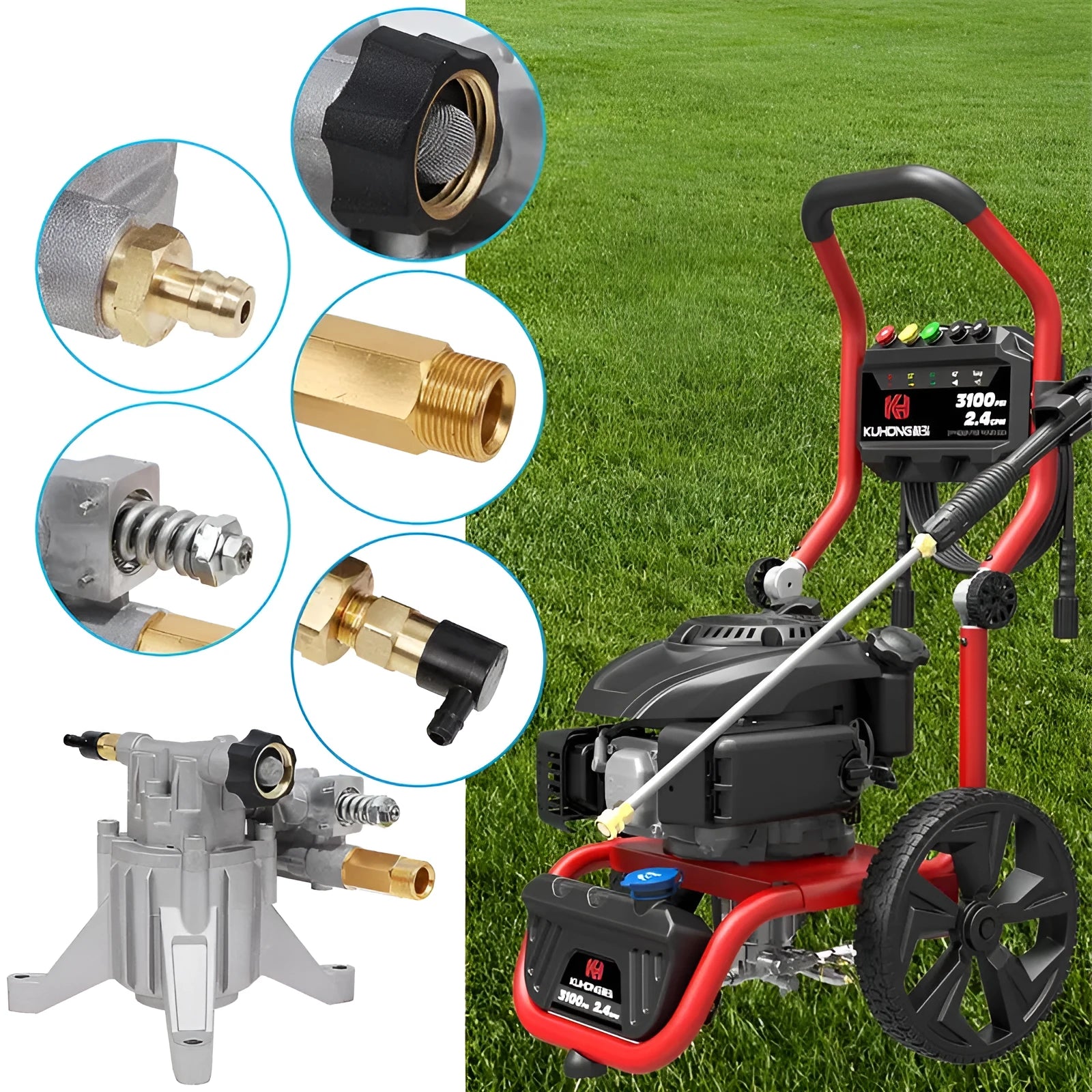 P170 swash plate aluminium pump with perpendicular shaft for pressure washers