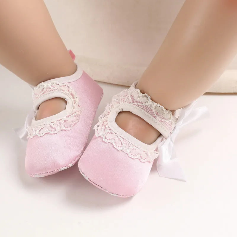 Princess baby toddler shoes with cotton upper, Velcro fastening, non-slip sole, available in pink, blue, black, red, rose red, and yellow