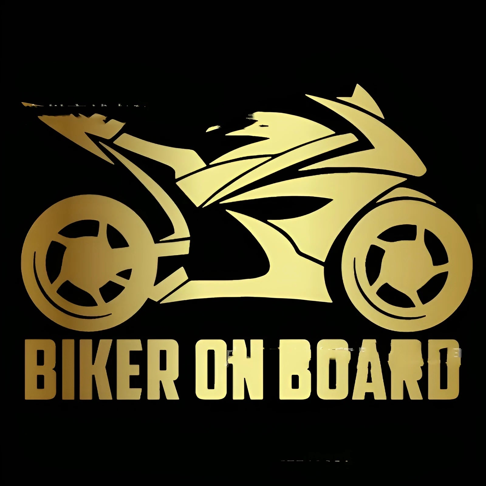 Reflective motorcycle silhouette safety sticker on PET material in various colours.