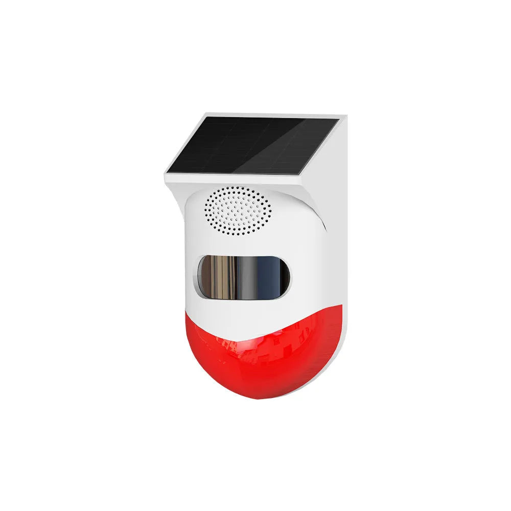 Solar-powered wireless infrared alarm detector for outdoor perimeter security