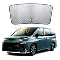Silver tape car front windshield sunshade cover for a NOAH XOVY 90 series vehicle.