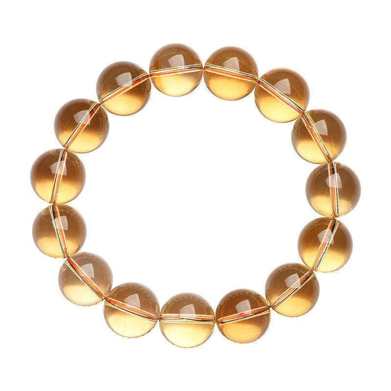 Natural citrine scattered beads ball bracelet in 7A grade, shown in gold and amber tones with textured bead design.