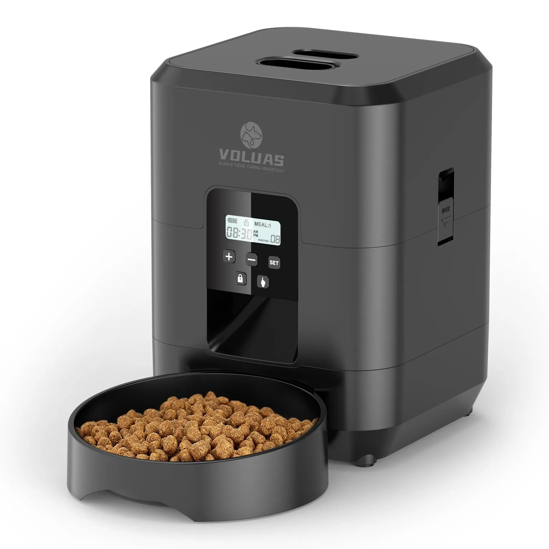 Smart Wi-Fi automatic pet feeder with smartphone app control for cats