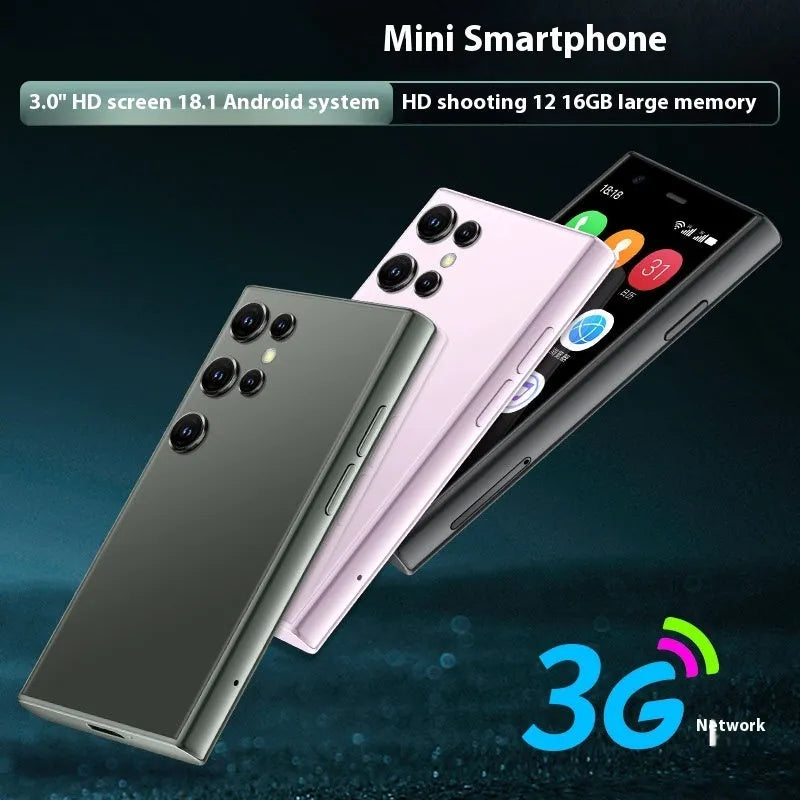 S23PRO & XS15 mini smartphone in black, green or pink purple colours with straight plate design