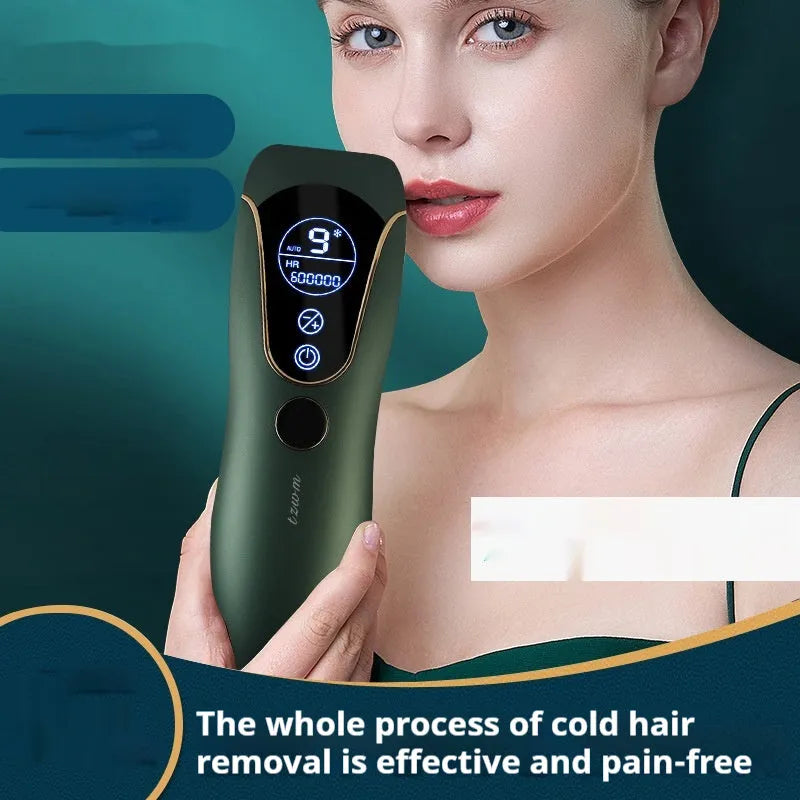 Sundial freezing point hair removal device in choice of white, green or pink colours for body, face and leg use